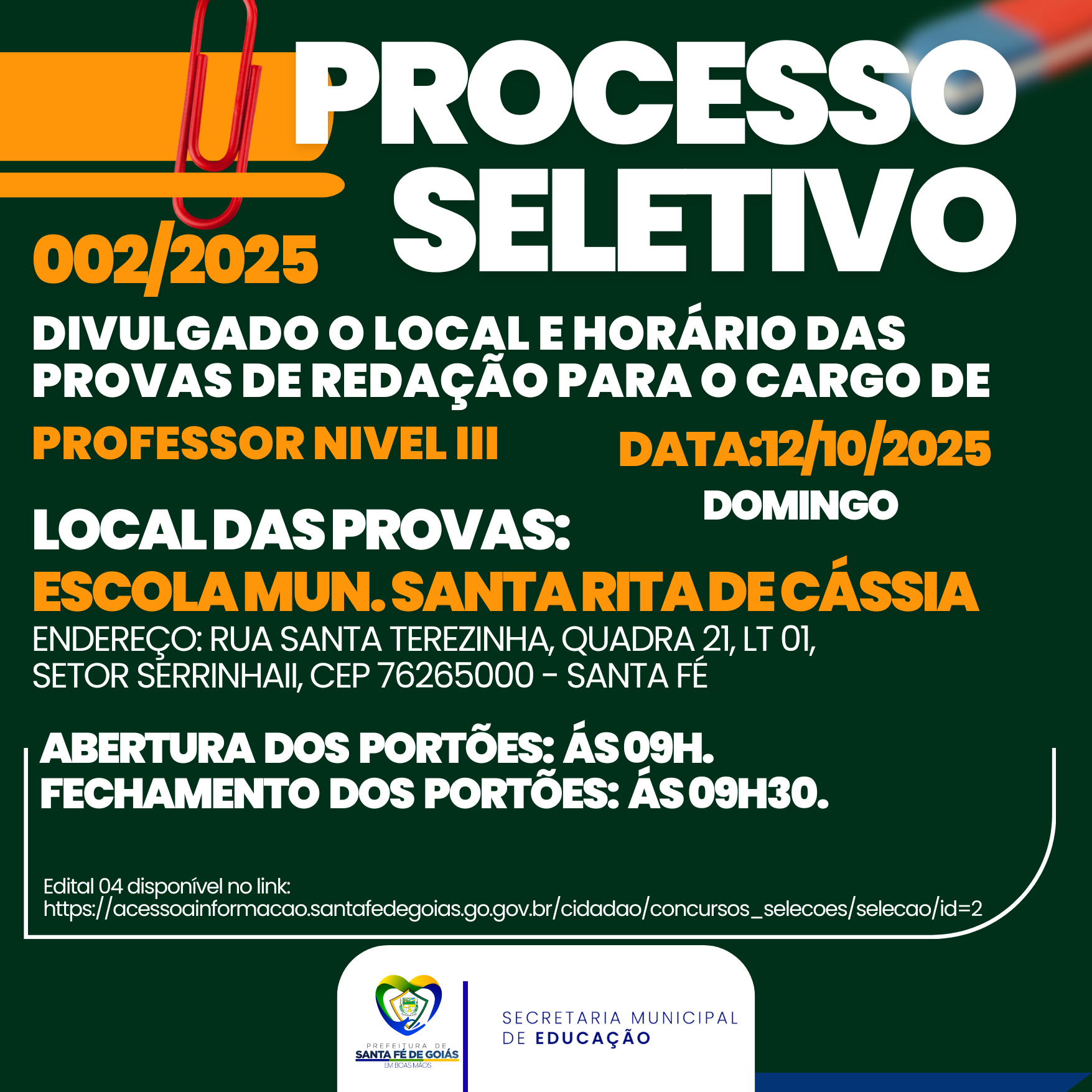 PROCESSO SELETIVO 002/2025